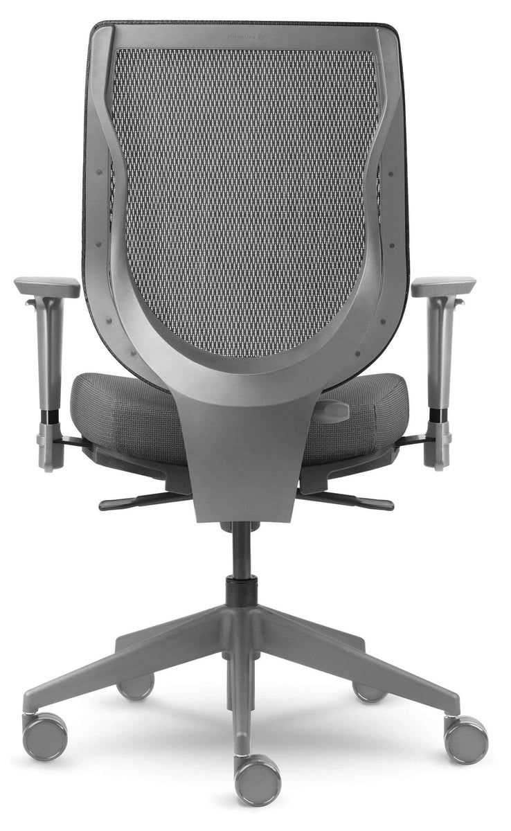 Steelcase Gesture Task Chair: Shell Back - Platinum Metallic  Frame/Base/Seagull Accent - Standard Carpet Casters