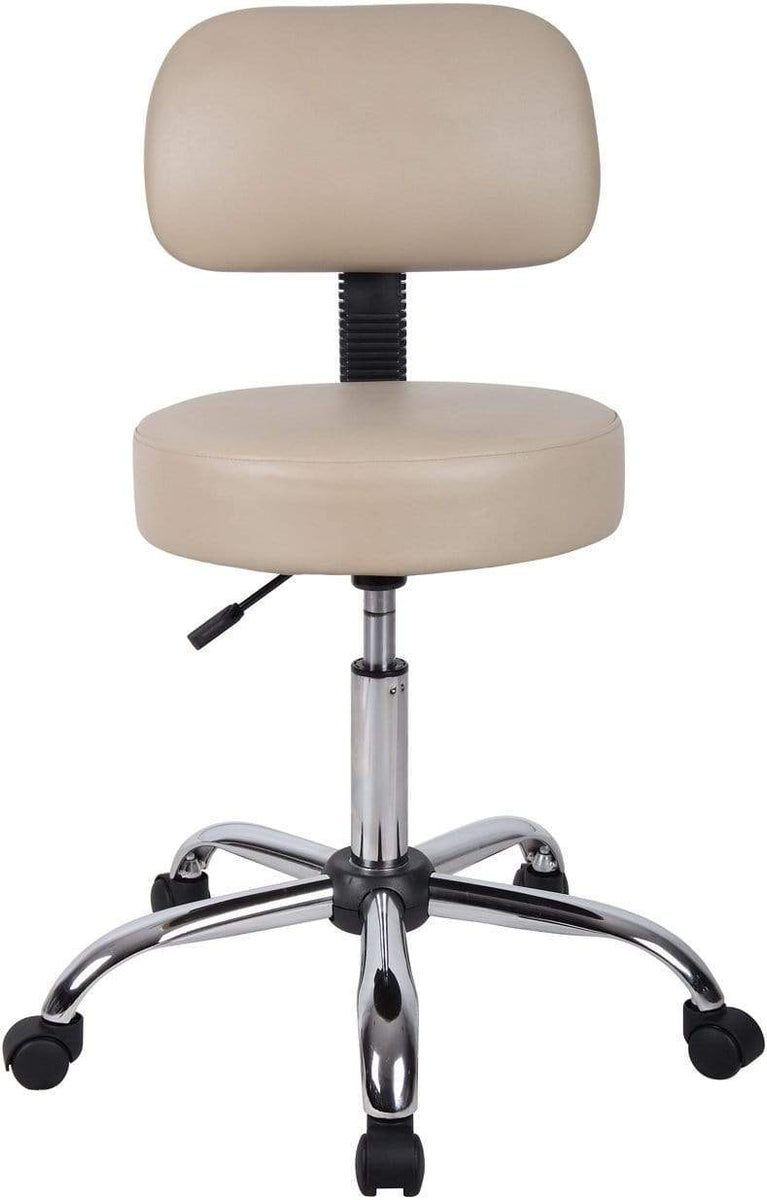 Medical Stool with Back Cushion Gray - Boss Office Products
