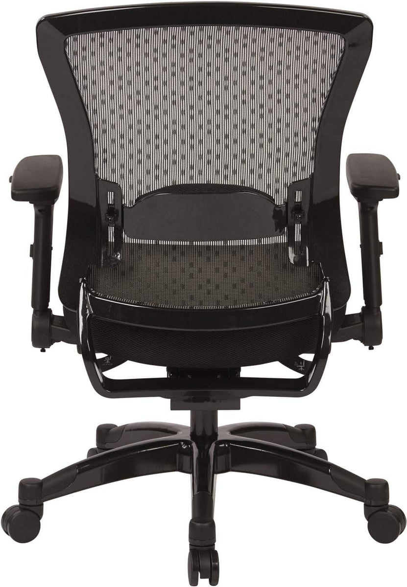 Office Star Space Seating Executive Bonded Leather Office Chair in Black