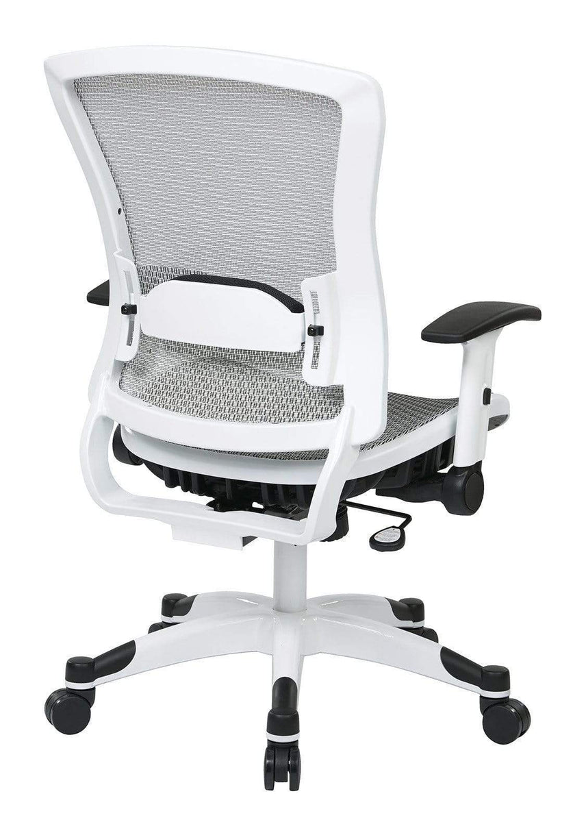 White Frame Mesh and Fabric Ergonomic Computer Chair by Office Star