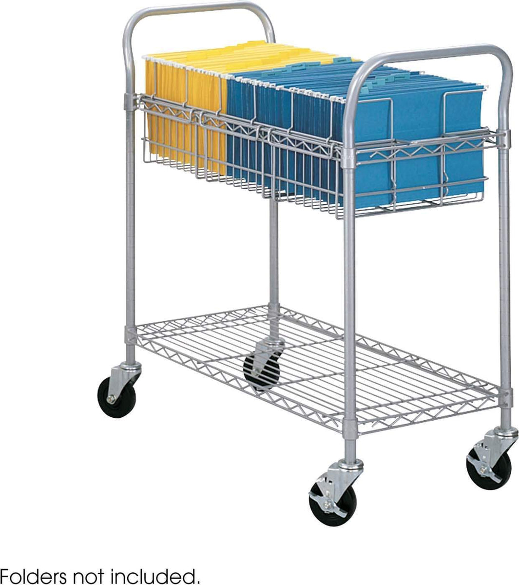 Safco Two-Tier Rolling File Cart (Black)