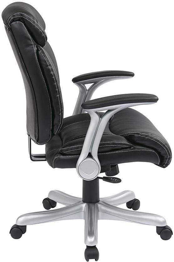 Office Star Professional Dual Function Ergonomic High Back Leather Chair EC4300-EC3