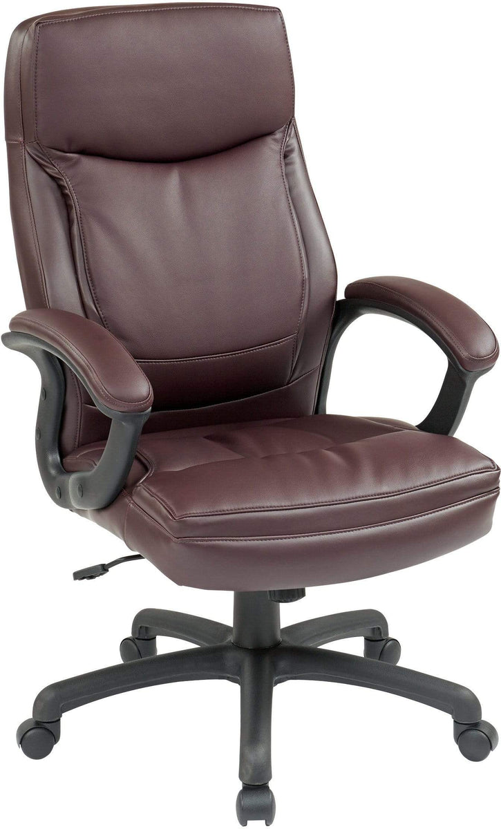 Burgundy leather best sale office chair