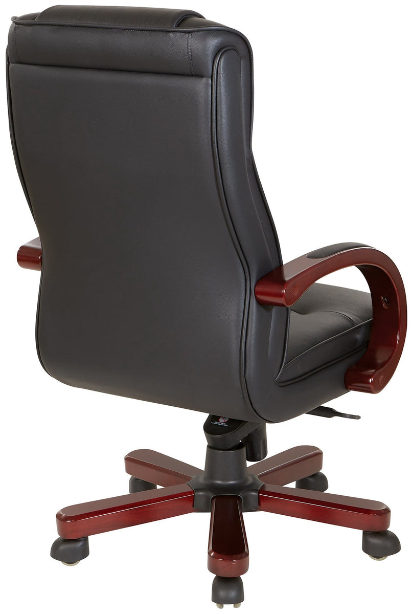 Office Star Leather Executive Chair with Royal Cherry Finish [TWN300L ...