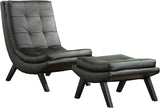 Ave Six Tustin Lounge Chair and Ottoman Faux Leather [TSN51] Office Star Black Accent Chair TSN51-B18