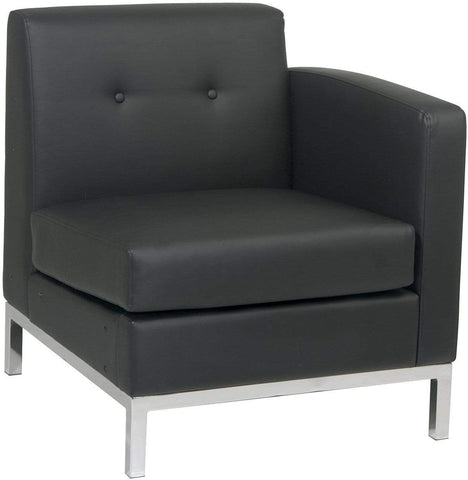 Office Star SL8471 Black Leather Club Chair