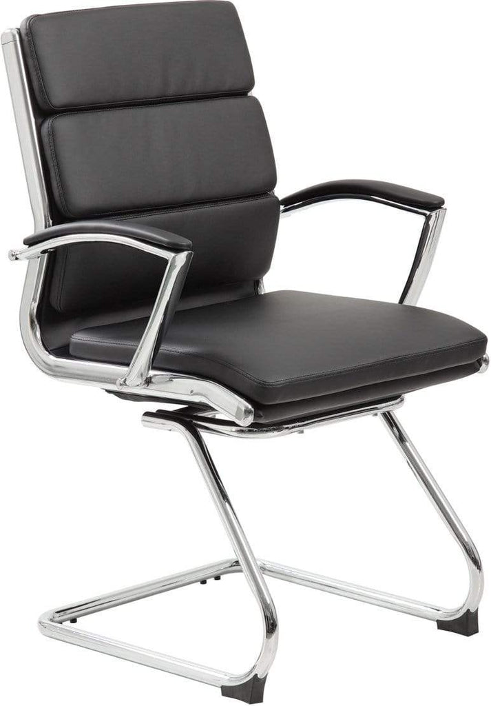 Boss Executive CaressoftPlus Guest Chair with Metal Chrome Finish