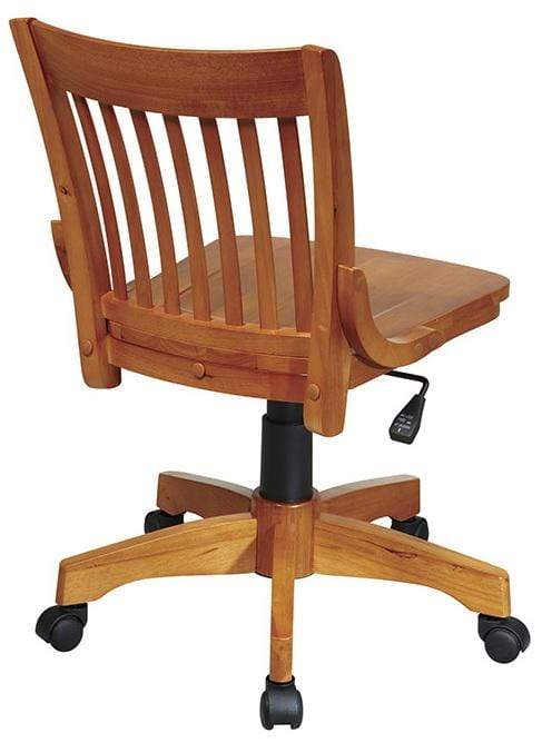 OSP Designs Deluxe Armless Wood Bankers Chair with Wood Seat [101 ...