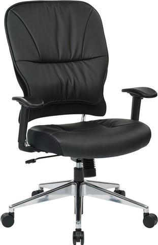 Ergonomic Executive Mesh Chair, Genuine Leather (Black) with headrest –