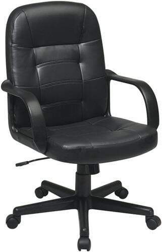 Office Star Products WorkSmart Black Traditional Adjustable Height Swivel  Upholstered Task Chair in the Office Chairs department at